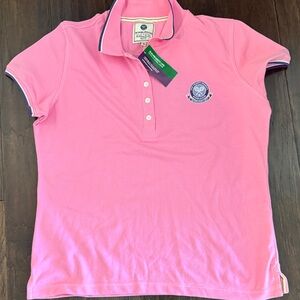 Wimbledon Pink Polo with Embroidered Badge